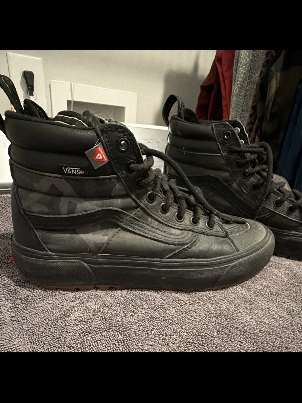 Vans Sk8-Hi MTE High-Top Waterproof Sneakers in Black Camouflage M7/W8.5
